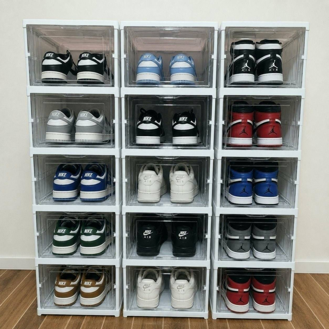 Sapateira Dobrável de Plástico com 6 Prateleiras Para 12 Pares – Branco