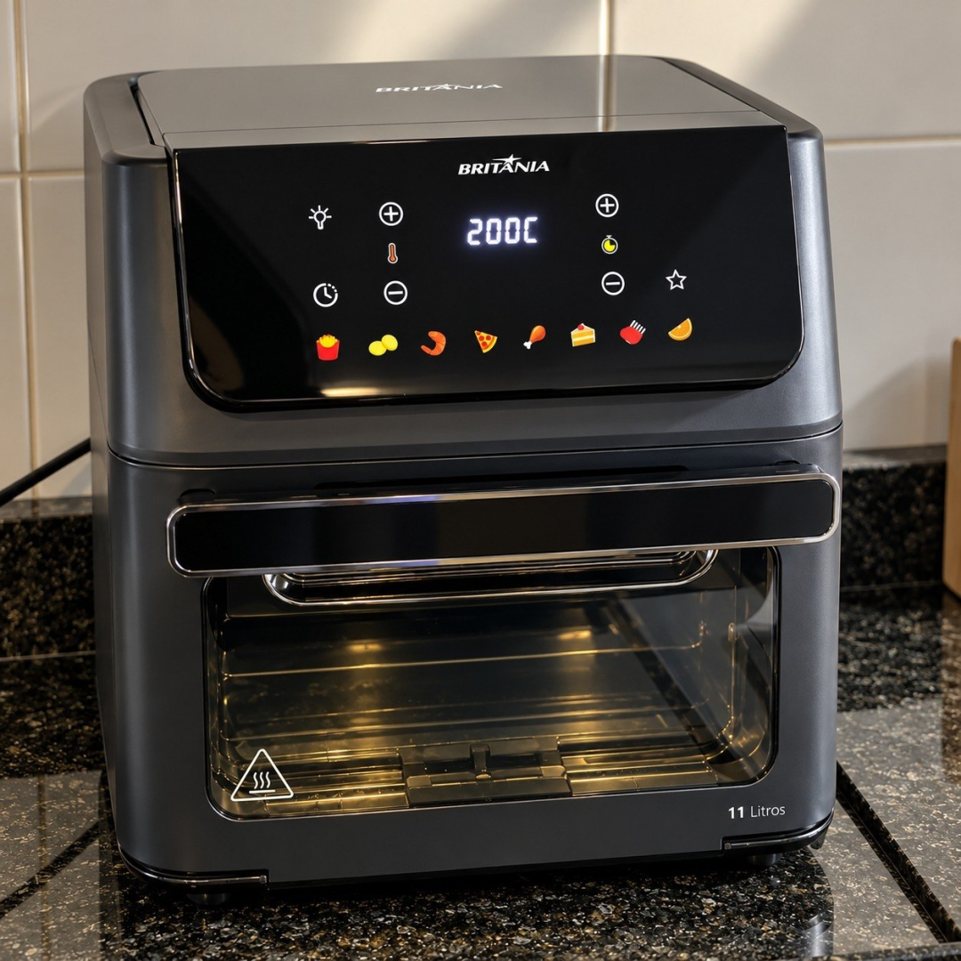 Air Fryer Oven Britânia 11L 1800W 8 Funções Painel Digital 127v