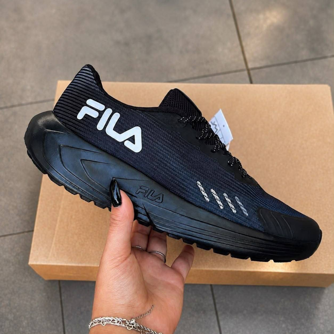 Tênis Fila Sprint Masculino Esportivo Caminhada Confortável Preto/grafite Liso 40 Br