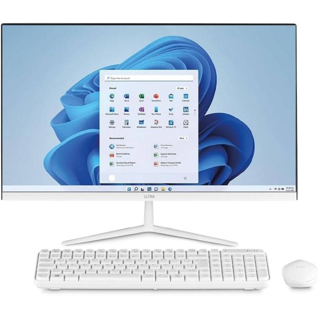 All in One, Windows 11 Home, Intel Celeron 4GB 120GB SSD, Tela 23,8''FHD + Microsoft 365 Personal + 1TB na Nuvem Branco Ultra - UB830