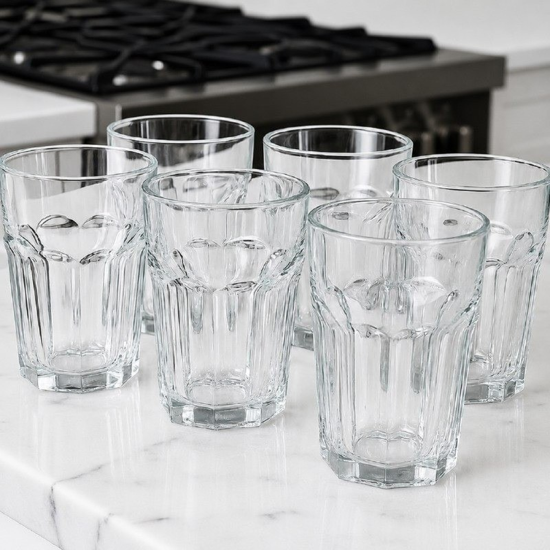6 Unidades de Copos De Vidro Grosso Original Line Glass 400ml
