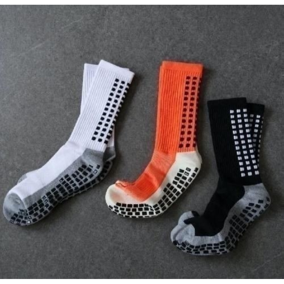 Kit com 3 Pares Meia Antiderrapante Esportiva