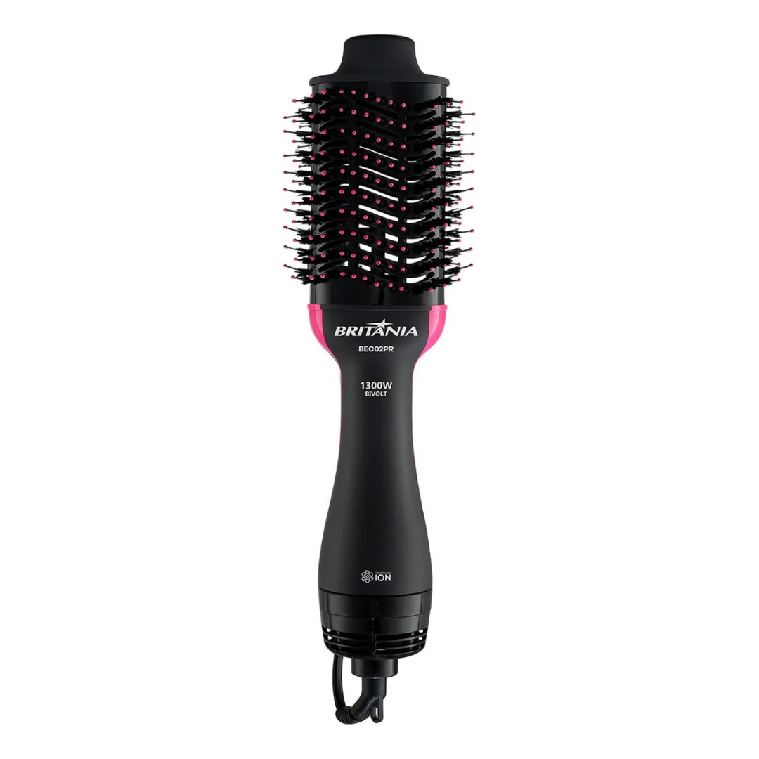 Britânia Escova Secadora Bec02pr 4 Em 1 1300w Cor Preto e Rosa