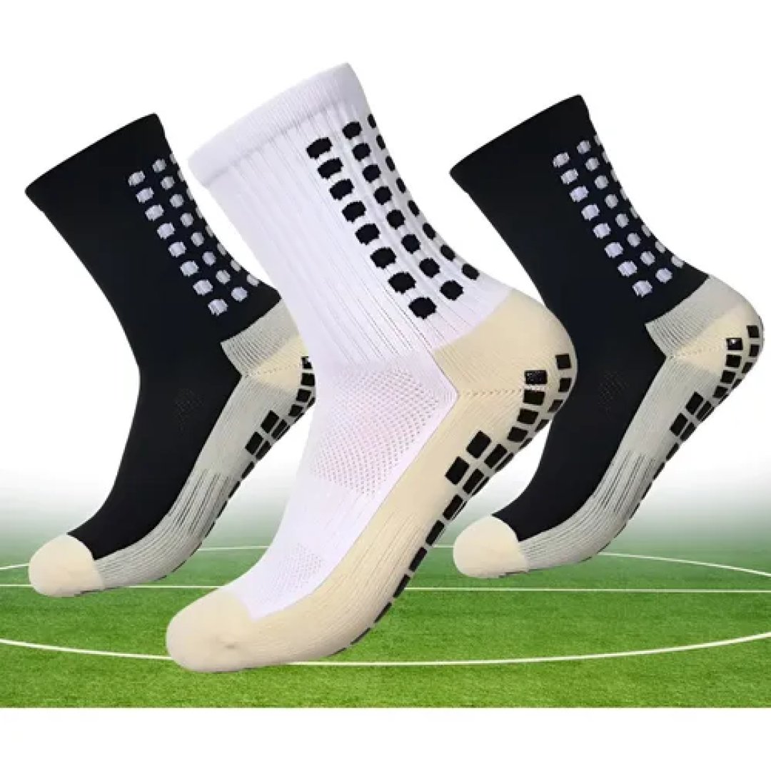 Kit com 3 Pares Meia Antiderrapante Esportiva