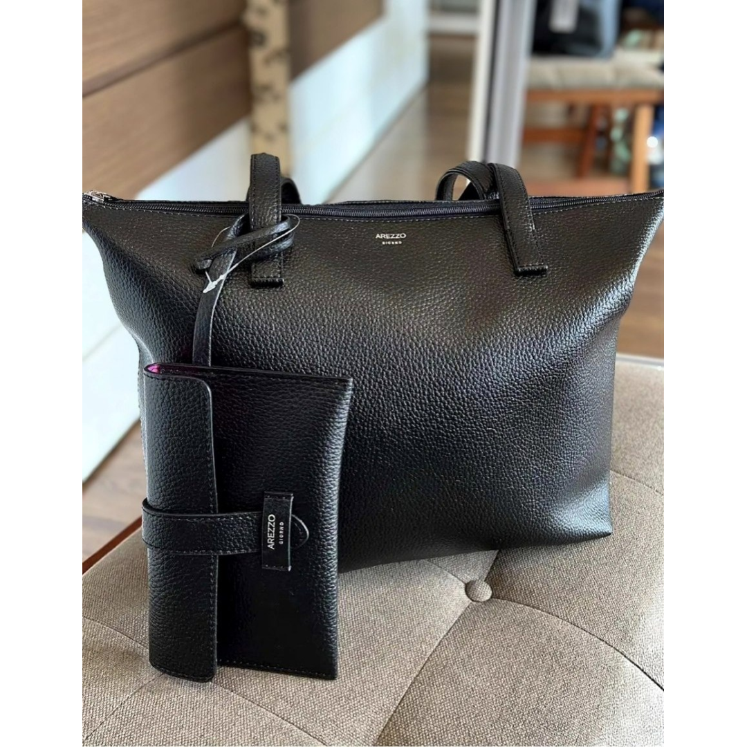 Bolsa Arezzo Shopping Tamanho Grande Lisa Com Carteira