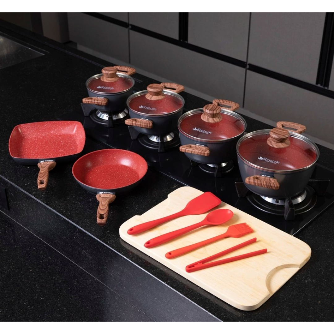 Jogo De Panelas Cerâmica Antiaderente Indução 14 Pçs Duralar