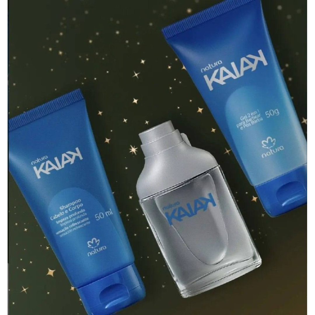 Presente Kaiak Colônia 25ml, Shampoo E P Barba 50ml