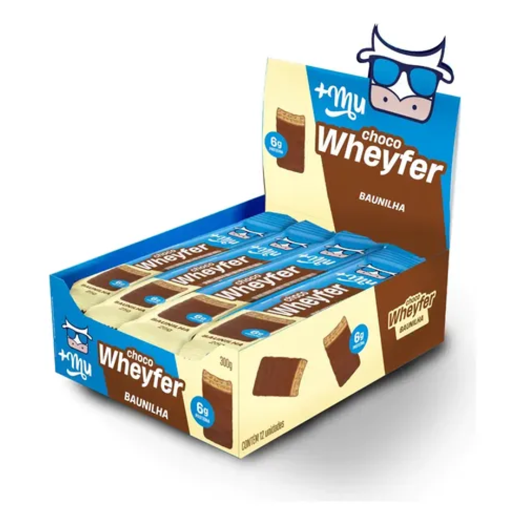 Kit com 12 +Mu Chocowheyfer Proteico 300g Baunilha