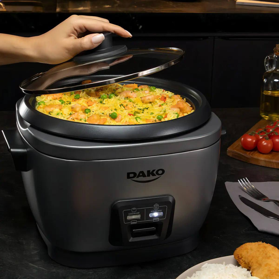 Panela De Arroz Elétrica Dako 700w Com 4 Litros 10 Xícaras Cinza Cinza-escuro 127v 60 Hz