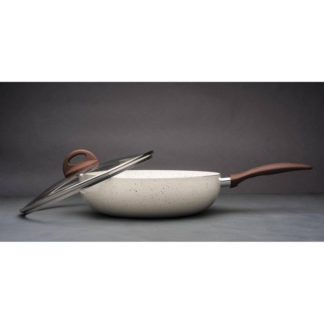 Frigideira Wok Indução Antiaderente Granada Brinox Vanilla 28cm