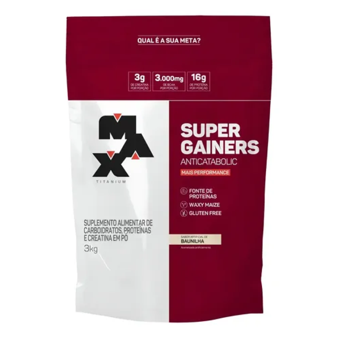Hipercalórico Max Titanium Super Gainers 3kg Sabor Baunilha