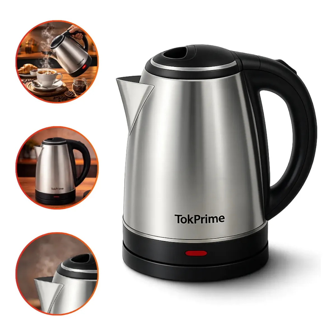 Chaleira Elétrica Inox 1,8l Aquecimento Rápido Desligamento Automático Base 360° Ideal Para Café Chá Chimarrão Ferve Água Em Minutos Prática E Segura