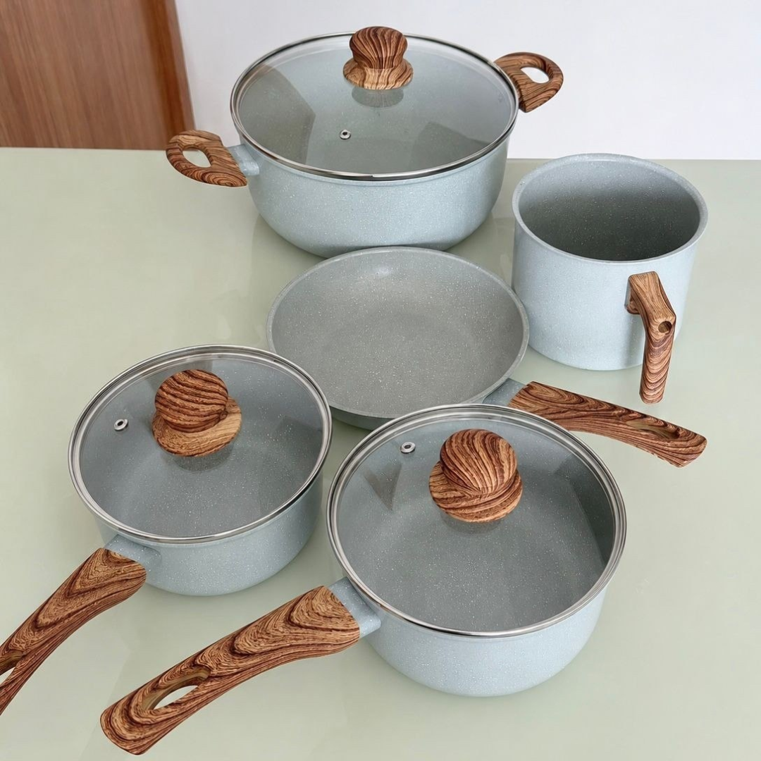 Jogo De Panelas 5 Peças Ceramico Triplo Indução Tuut Ecoglid
