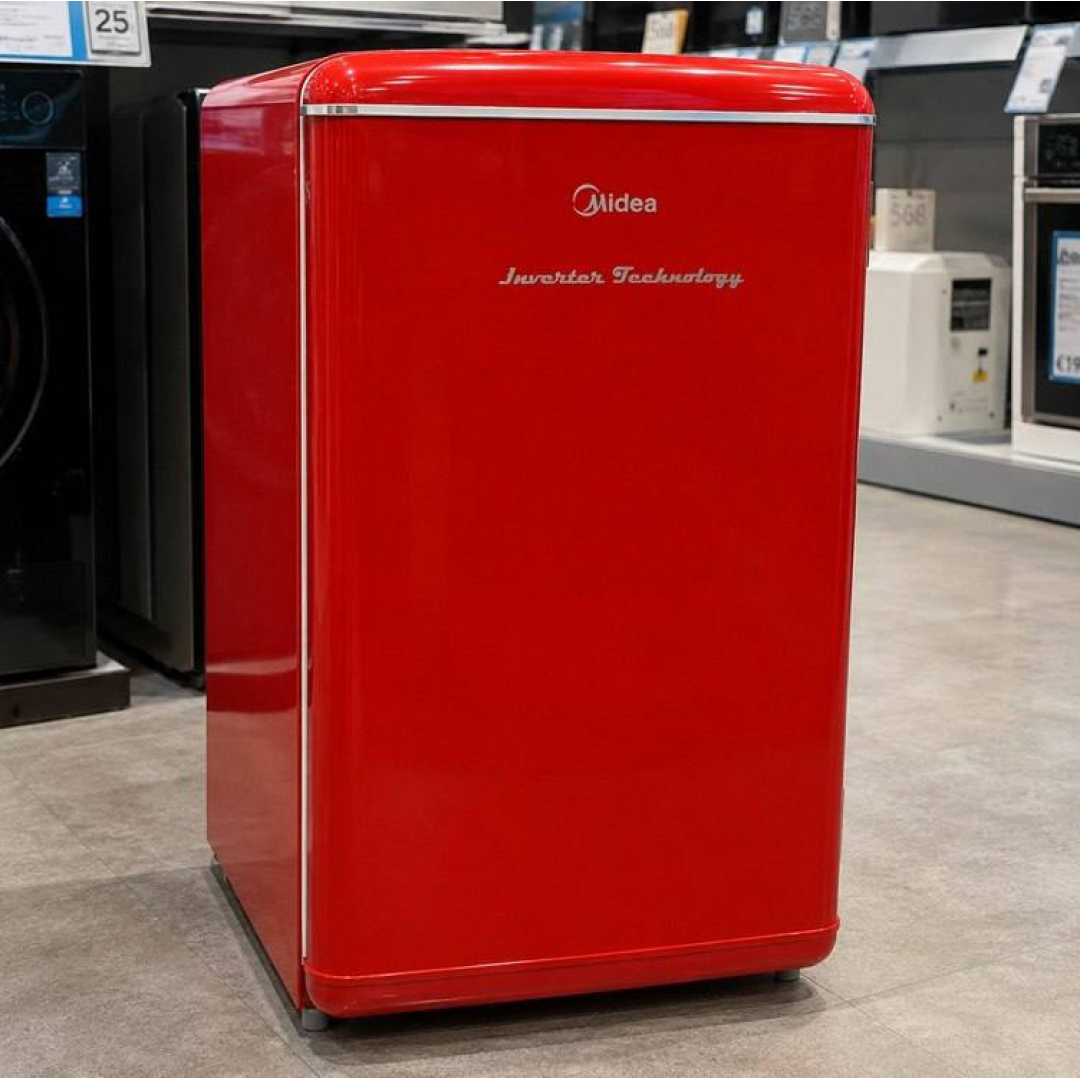 Frigobar Retrô Vermelho 93l Inverter Bivolt Midea Vermelho