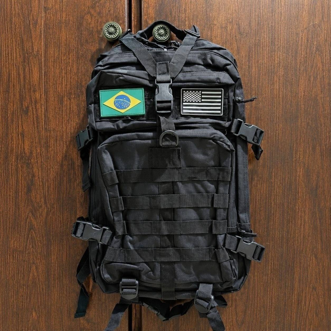 Mochila Tática Camping Militar 50 Litros Resistente A Água Preto