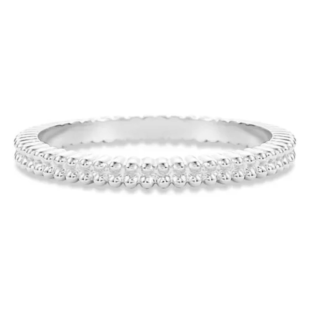Anel Life Duplo Bolinhas Em Prata 925 24
