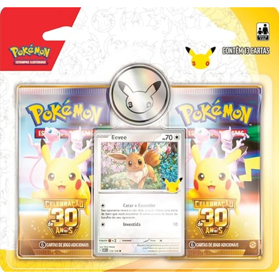 Pokémon TCG, Celebração de 30 anos Blister Duplo Pokémon com moeda