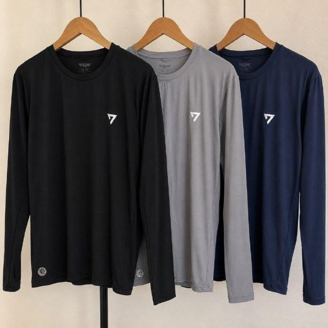 Kit com 3 Camisetas Térmicas Segunda Pele UV50