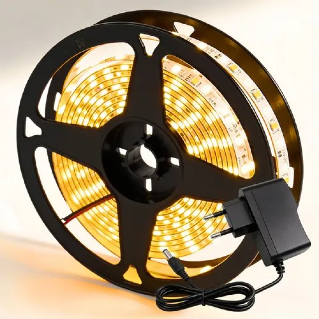 Fita Led Amarela 5m 300 Led Dupla