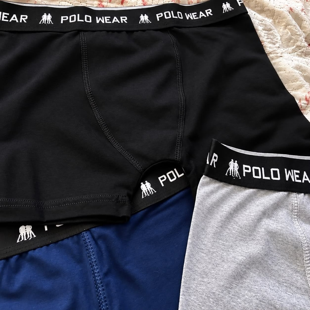 Kit com 10 Cuecas Boxer Algodão Polo Wear