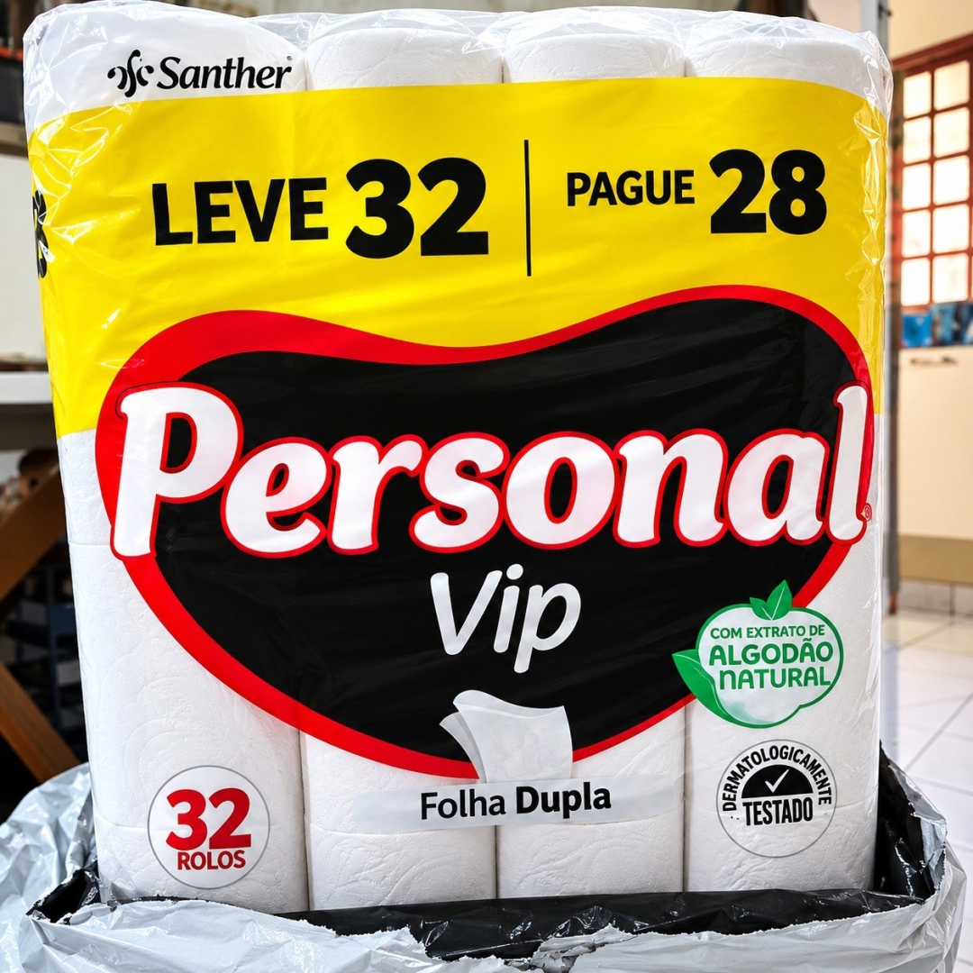 Papel Higiênico Personal Vip Folha Dupla 32 Rolos 30M