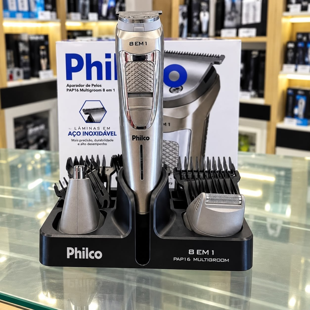Aparador de Pelos Philco Multigroom 8 Em 1