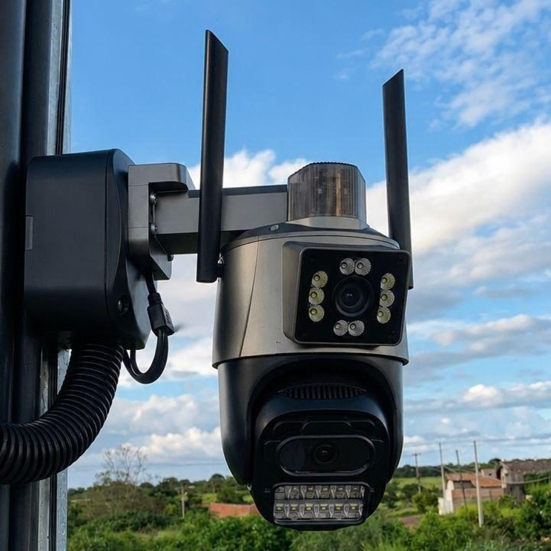 Câmera Segurança Wifi Ip Lente Dupla 2x 3mp Externa 360°