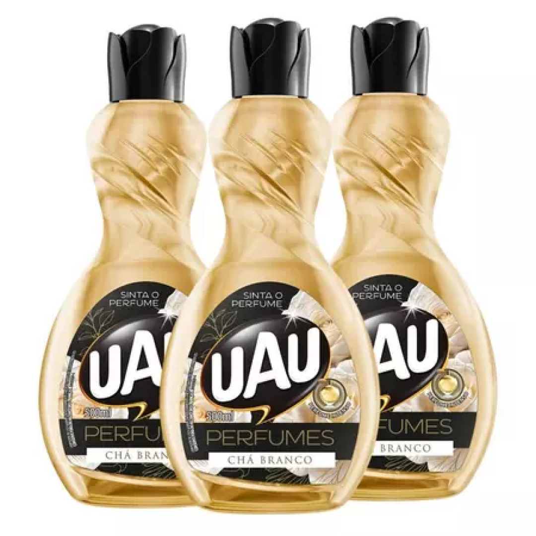 Kit 3un Limpador 500ml UAU Perfume Chá Branco