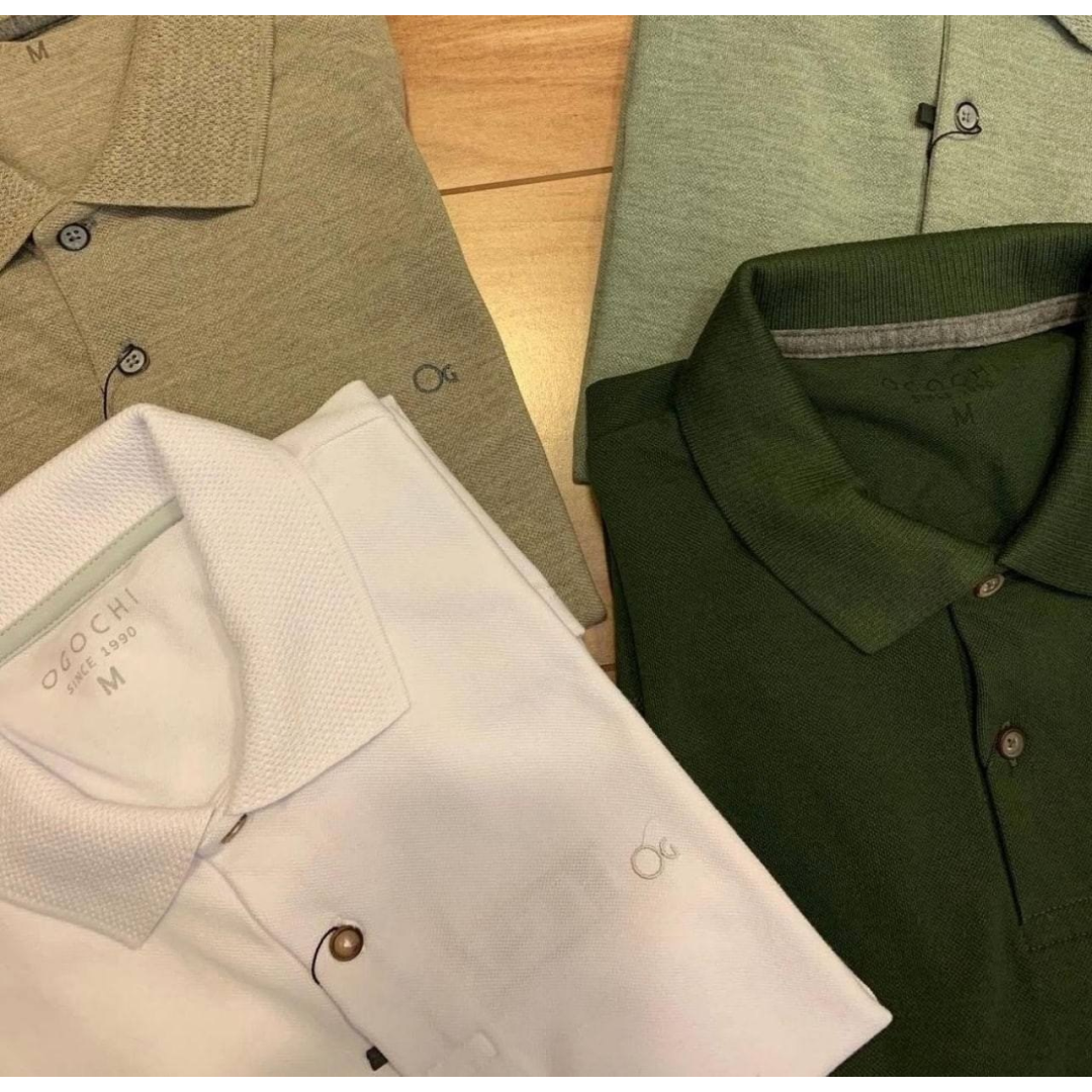Camisa Masculina Social Gola Polo Ogochi Slim Manga Curta