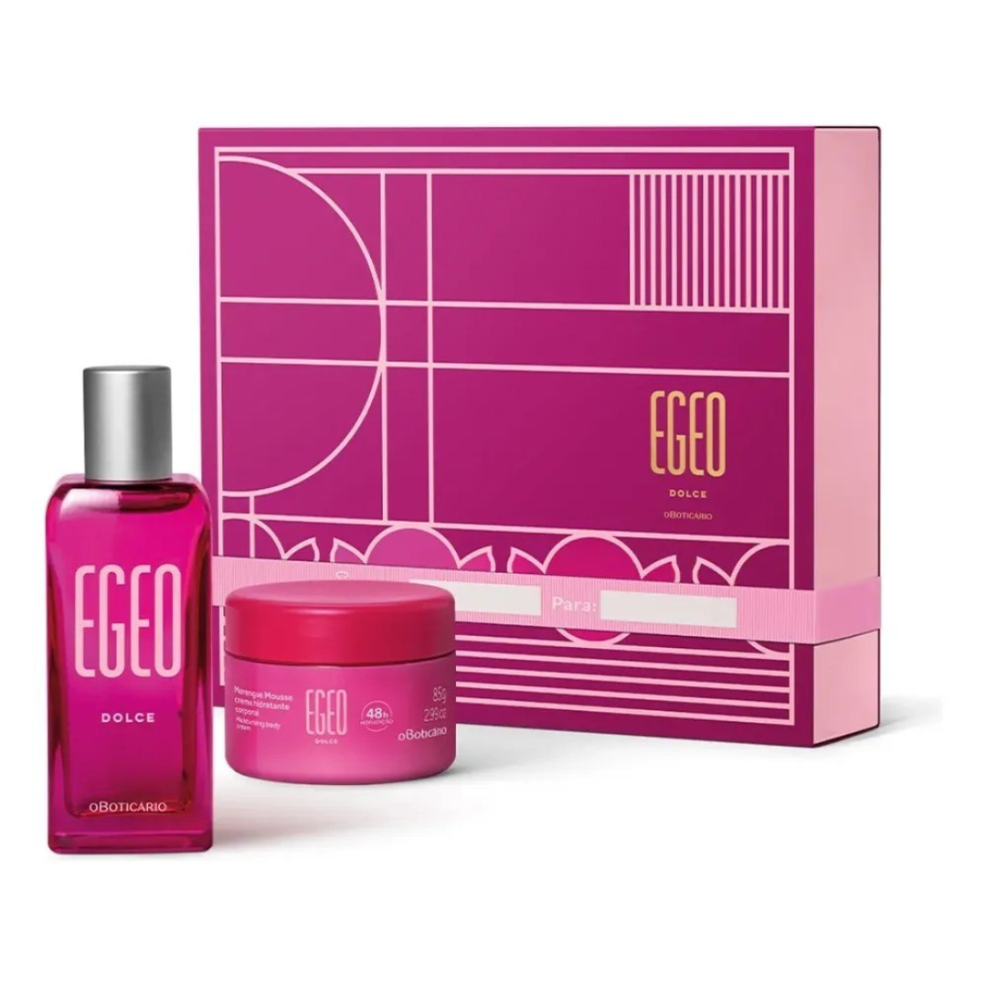 Boticário Kit Presente Egeo Dolce: Deo Colônia 50ml + Merengue Mousse Hidratante 85g