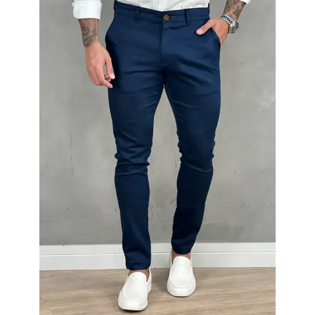 Calça Sarja Social Esport Fino Bolso