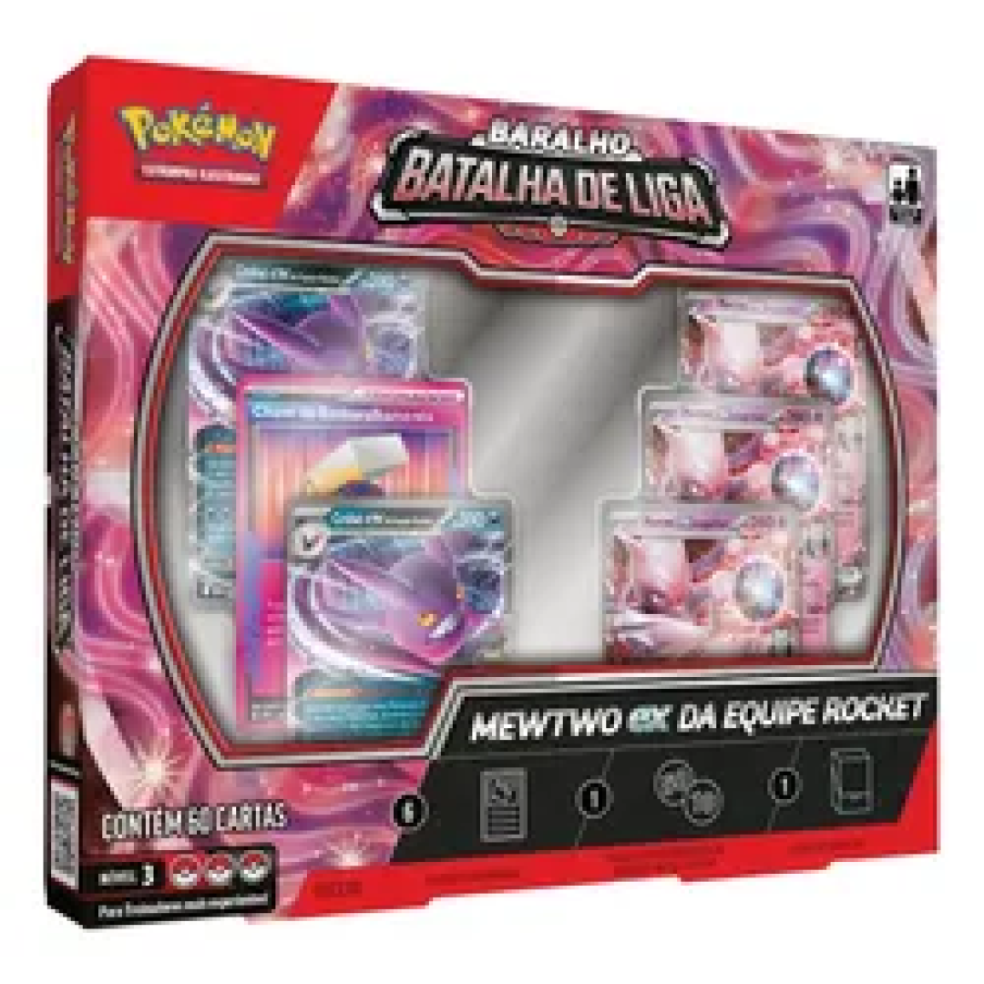 Cartas Pokémon Batalha Mewtwo Ex Equipe Rocket 60 Cards