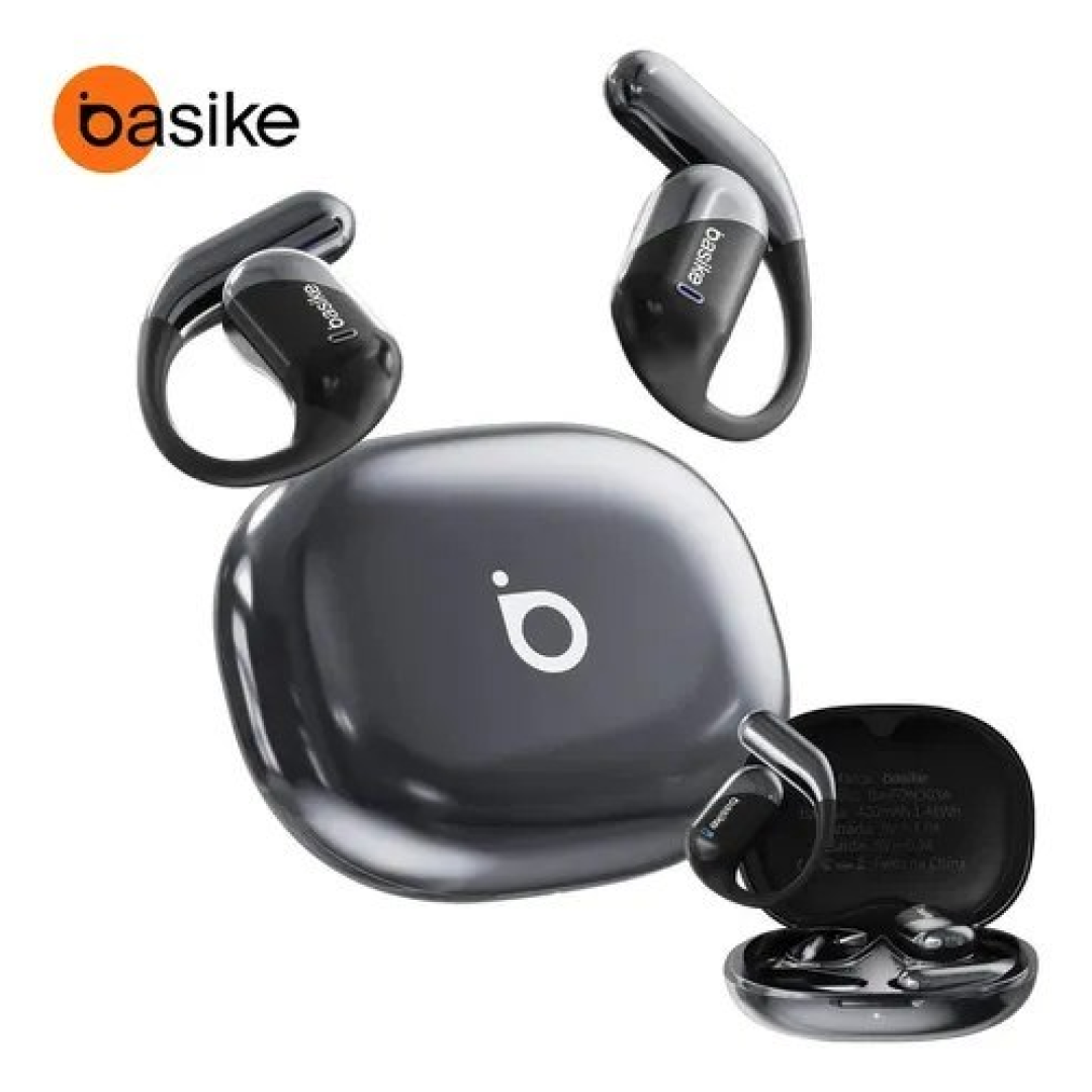 Fone De Ouvido Basike Sem Fio Bluetooth Com Gancho Gamer Esportivo Baixa Latência 100h, Design Aberto