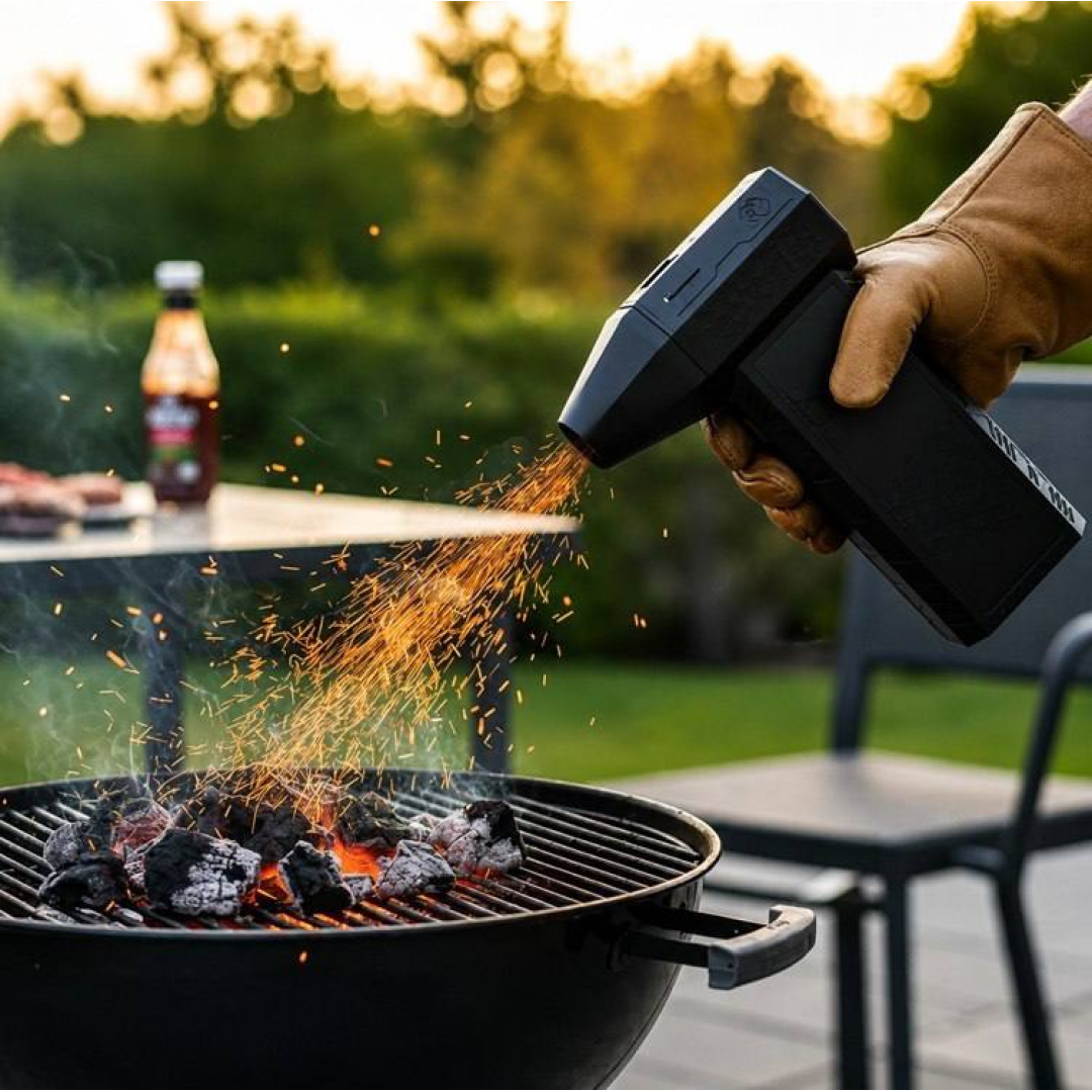 Soprador De Ar Mini Turbo Portátil Usb Sem Fio Recarregável Para Limpeza Com 2 Bicos E Inflar Preto 127/220v