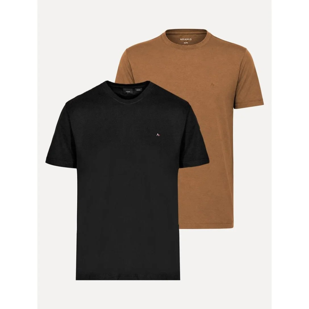 Kit 2 Camisetas Aramis Basic Lisa Masculinas