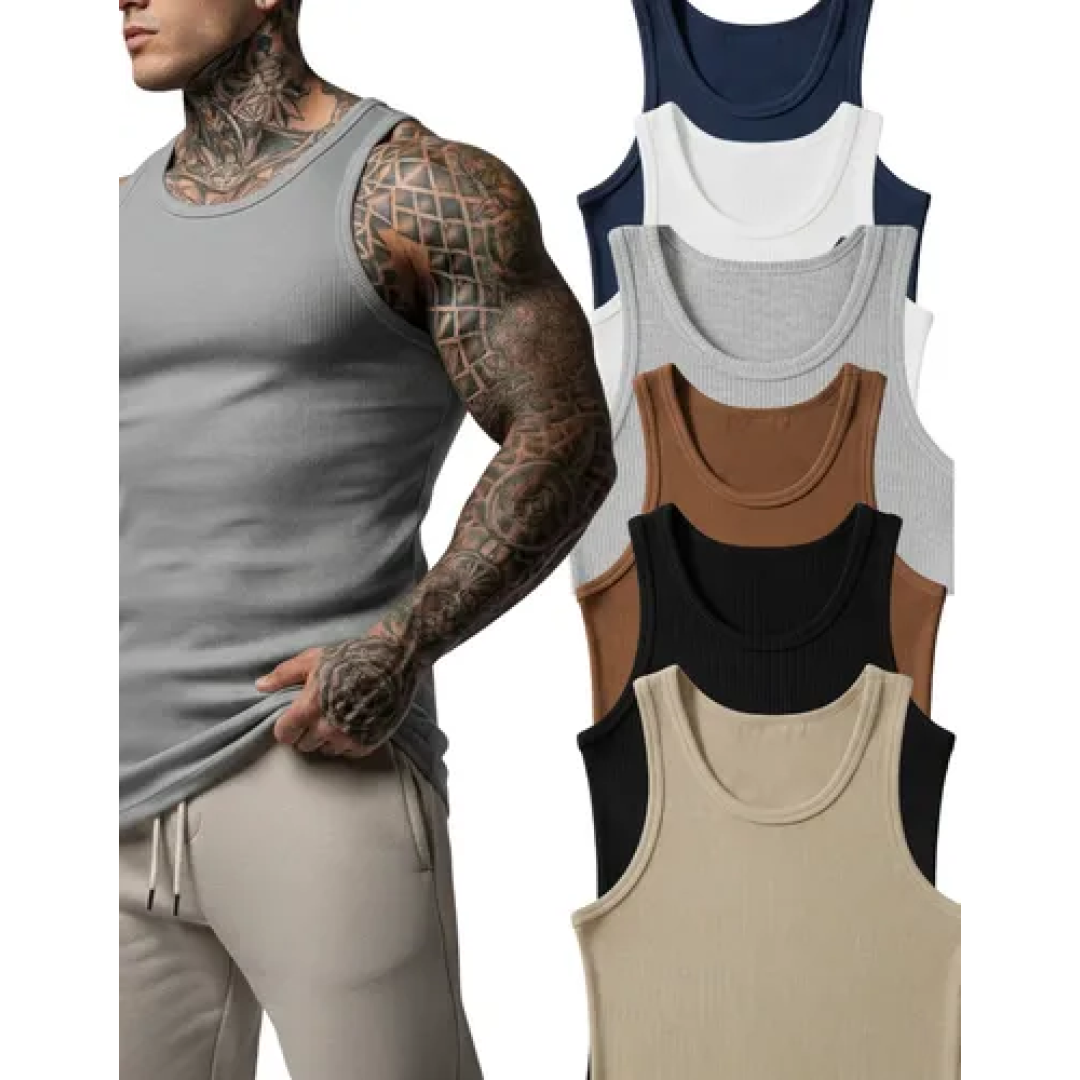 Kit com 6 Regatas Modelo Americano Canelada