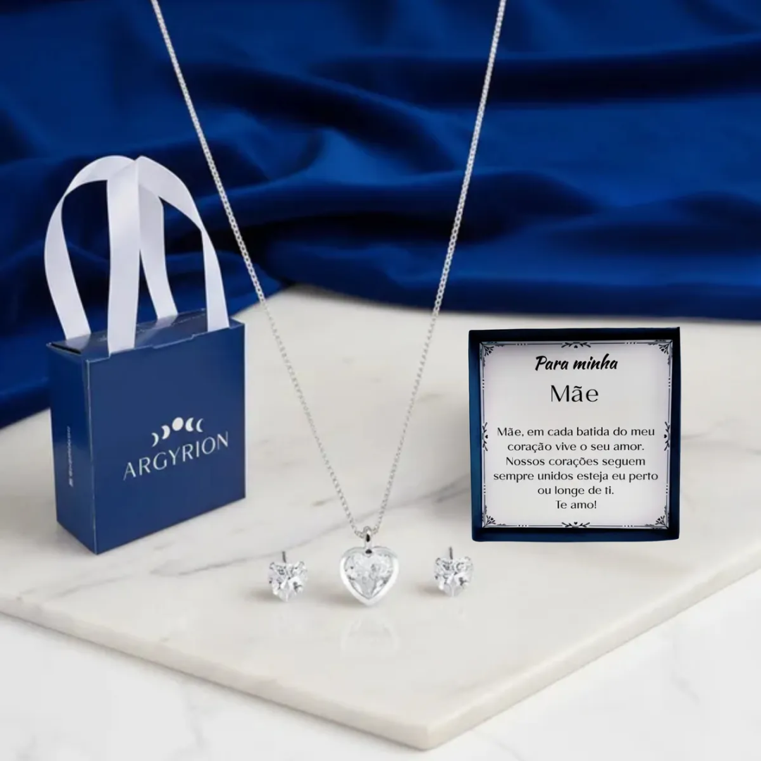 Colar Coração Feminino Prata 925 Presente Especial Para Mãe