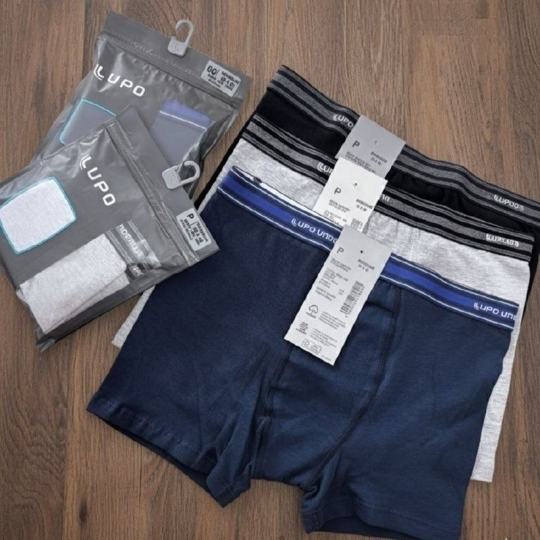 Kit com 4 Cuecas Boxer Lupo Algodão