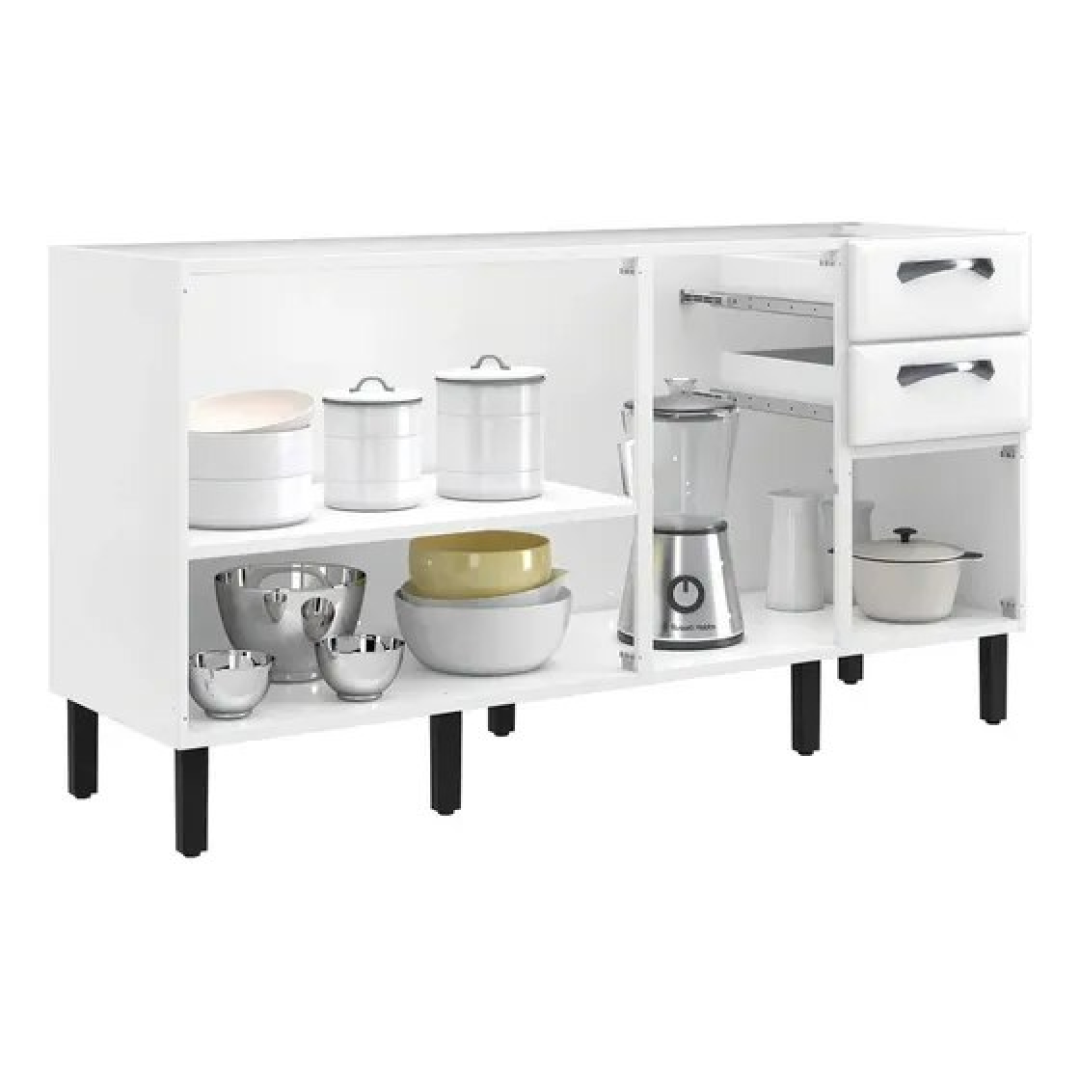 Balcão Itatiaia New Premium de Aço 160cm 4 Portas 2 Gavetas