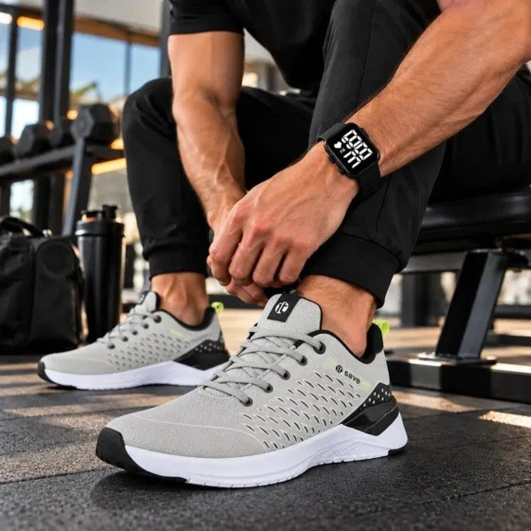 Tênis Esportivo Academia Treino Masculino + Relógio Digital