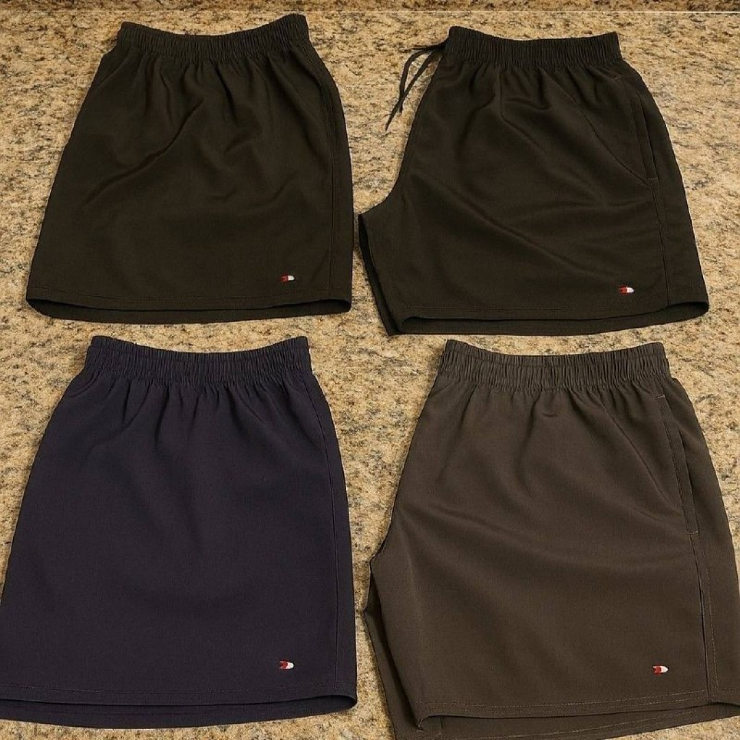 Kit 4 Bermuda Shorts Tactel Sandrini Elastano Academia Praia Sortidos Liso G