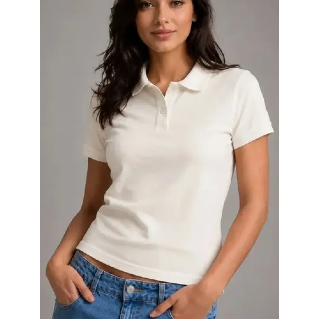 Camisa Gola Polo Feminina Básica Algodão Social Uniforme