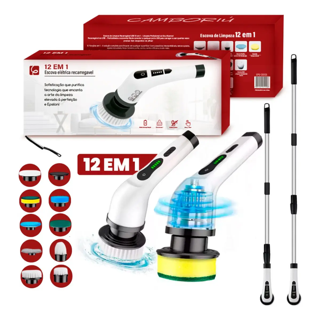 Eps-432 Escova de limpeza elétrica Epsilon 12 em 1 Recarregável Cor Branco