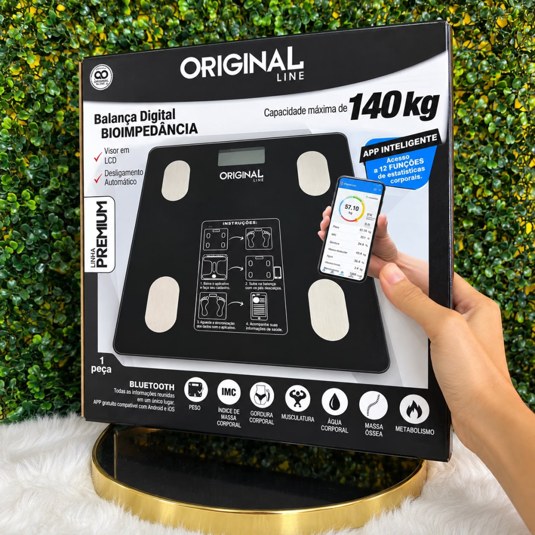 Balança Digital Corporal Bioimpedância Pholex