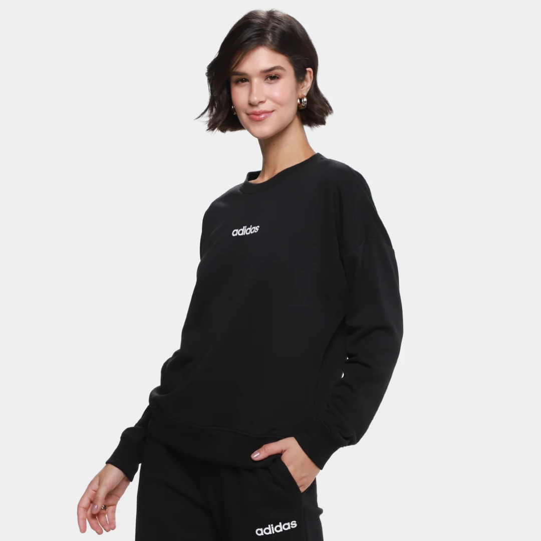 Moletom Adidas Logo Linear Feminino - Preto