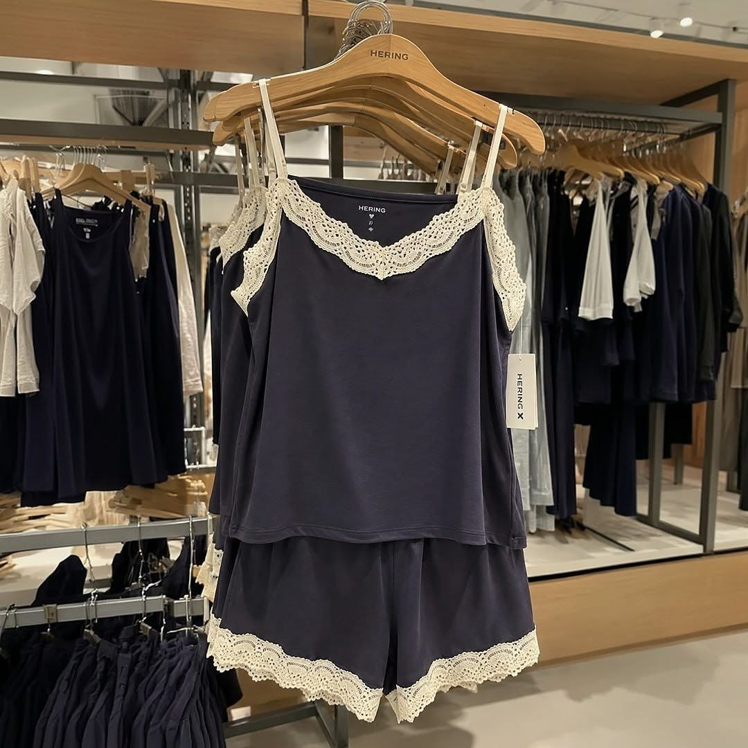 Pijama Curto Em Viscose Renda Hering