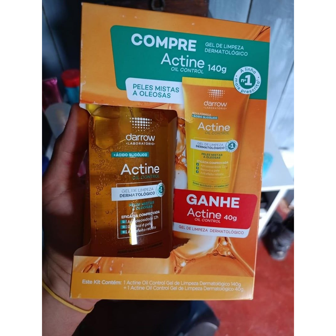 Darrow Actine Oil Control Kit Gel de Limpeza Dermatológico Facial 140g + 40g