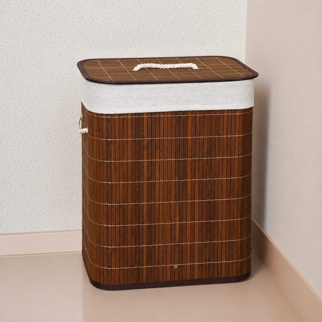 Cesto de Roupas de Bambu 50L (3 cores)