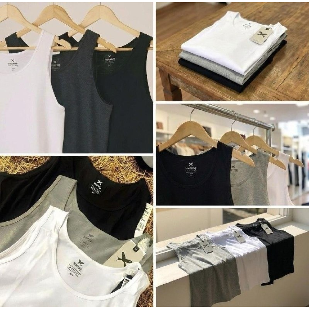 Kit com 3 Regatas Slim Hering