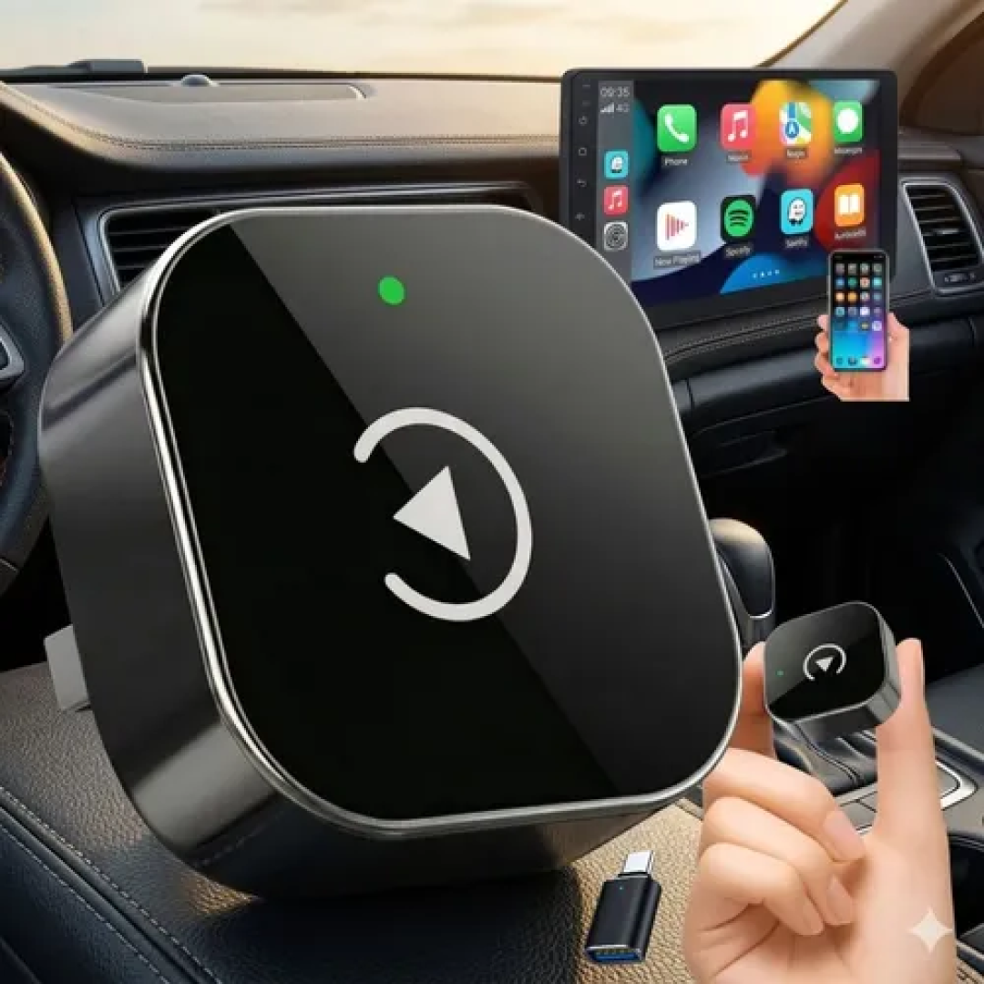 Adaptador CarPlay Sem Fio Android Auto 2 Em 1 USB Wireless Automático